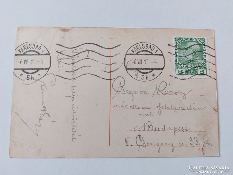 Régi képeslap 1912 Karlsbad fotó levelezőlap
