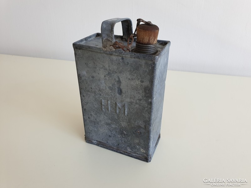 Old petroleum spirit oil can vintage h m tin can tin oil can
