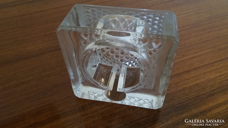 Old vintage glass inkwell calamari desk accessory