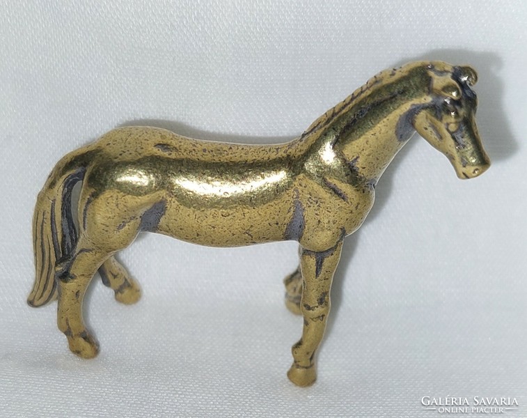 Miniature solid brass horse figurine