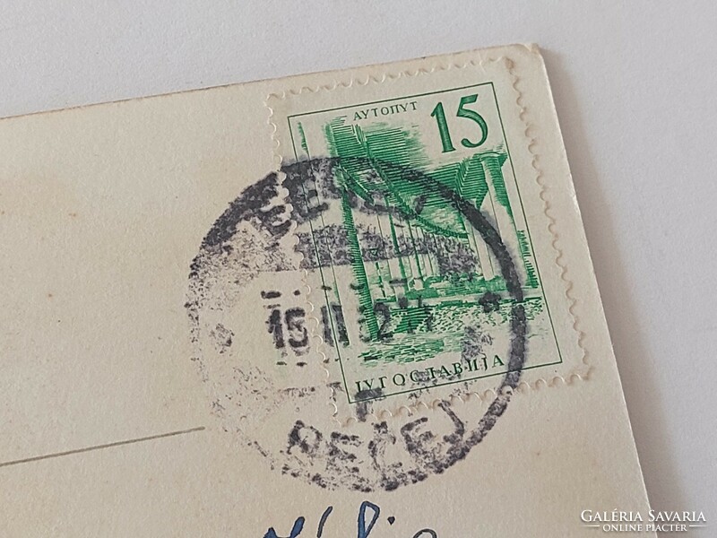 Régi virágos képeslap 1962 levelezőlap őszirózsa
