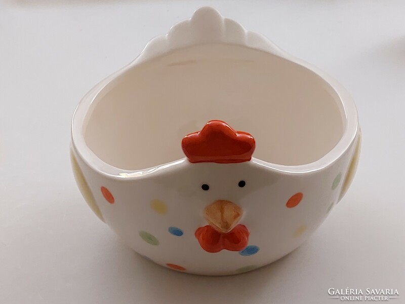 Easter polka dot chicken-shaped bowl, ceramic basket, egg holder
