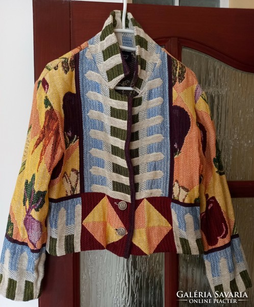 New women's woven unique tapestry jacket usa s/m