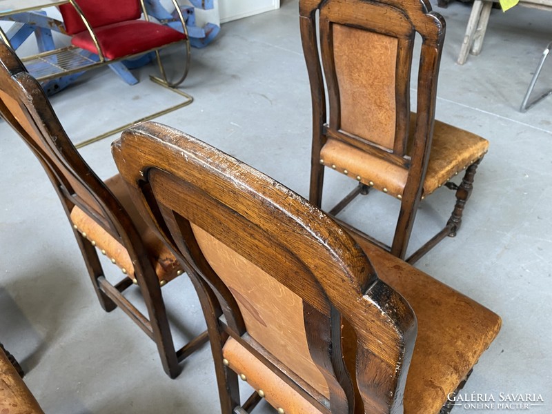 Chairs with leather covering - without armrests