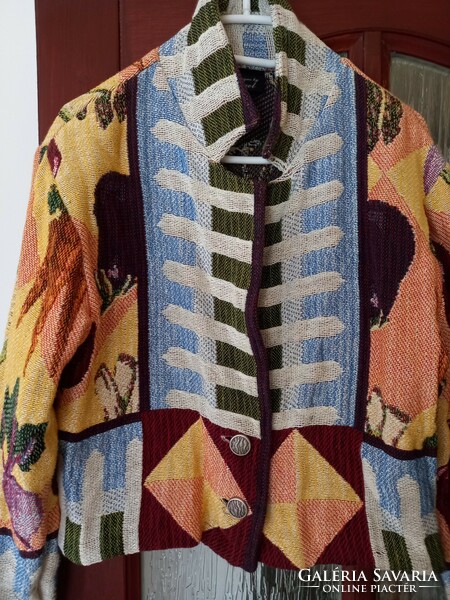 New women's woven unique tapestry jacket usa s/m