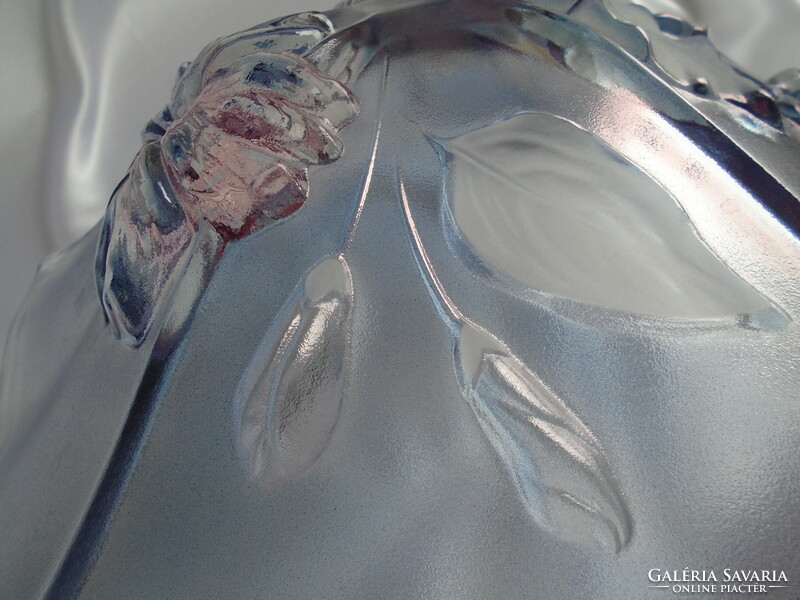 Hatalmas  új, Walther Glas üveg tál, asztalközép.
