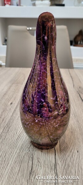Hollóháza porcelain jug vase with luster glaze. 20.5 cm.