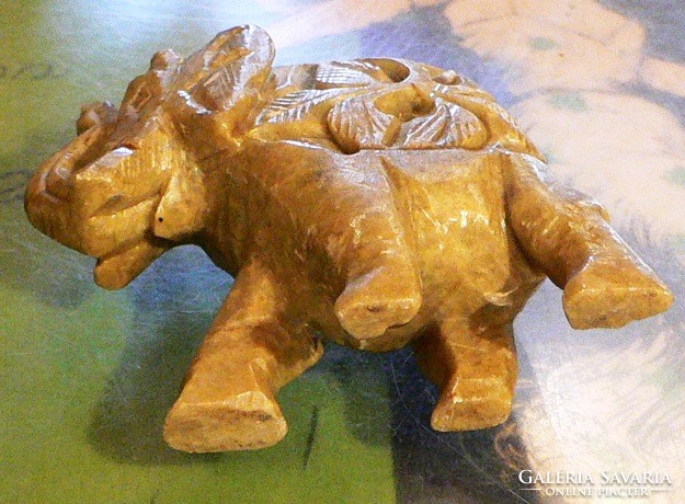 Carved pumice elephant