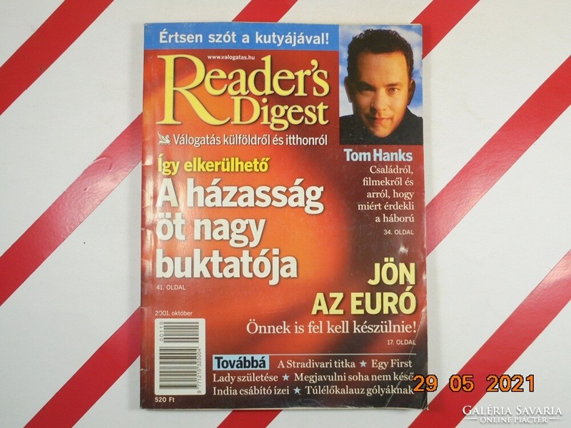Régi retro Reader's Digest Válogatás újság magazin 2001. október - Ajándékba születésnapra