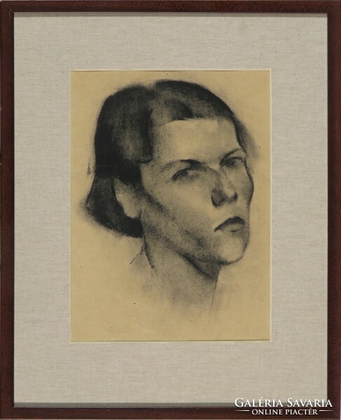 Magyar művész 1910 körül : Bubi frizurás nő