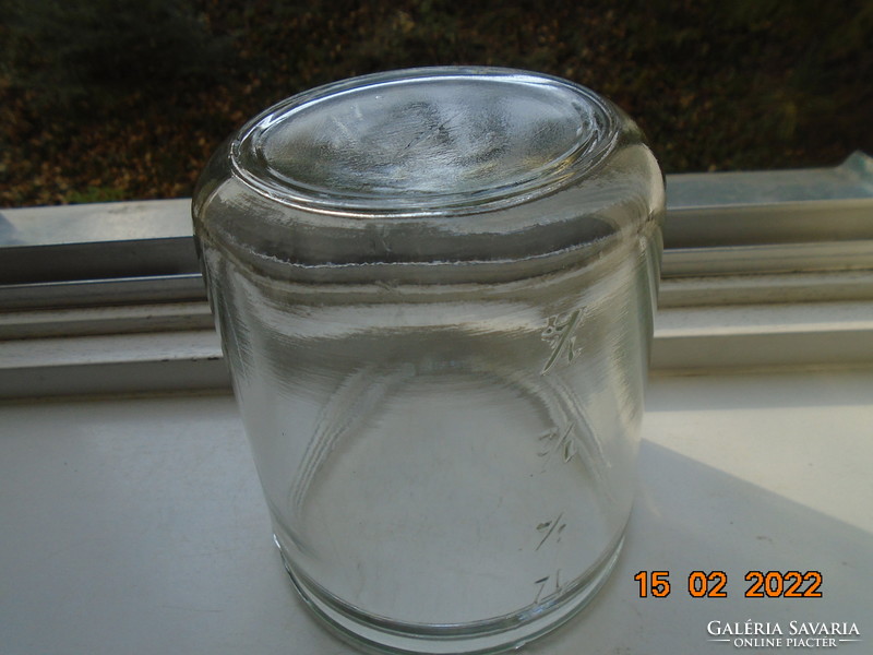 Old thick-walled 1 l mason jar with gauge