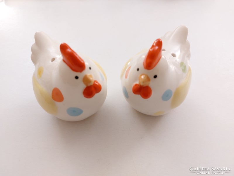 Easter salt shaker pepper shaker polka dot chicken-shaped spice rack 2 pcs