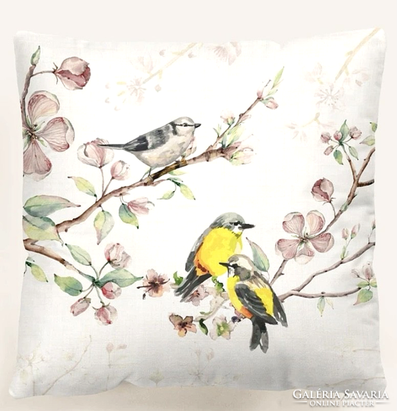 Unique decorative pillow cover, pillow cover with a bird motif