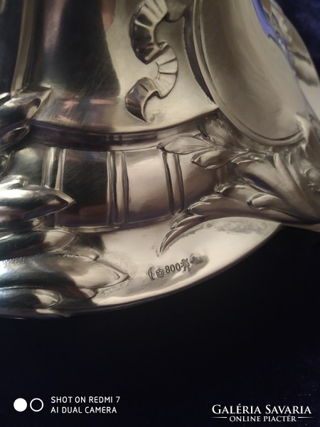 Antique silver (800) German glass center table (aufsatz) excellent!!! /1.014,-Gr. Net/