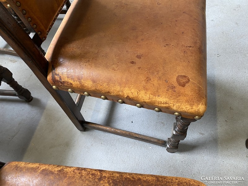 Chairs with leather covering - without armrests
