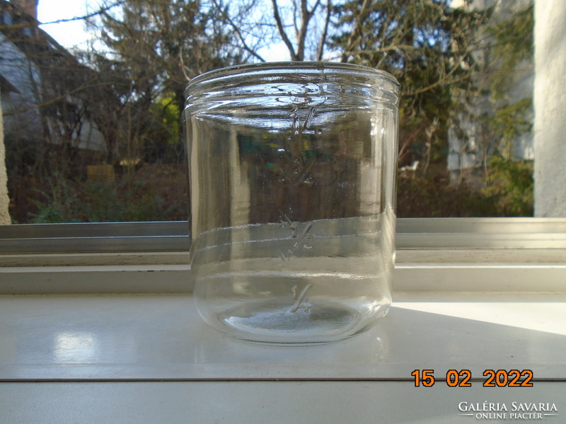 Old thick-walled 1 l mason jar with gauge