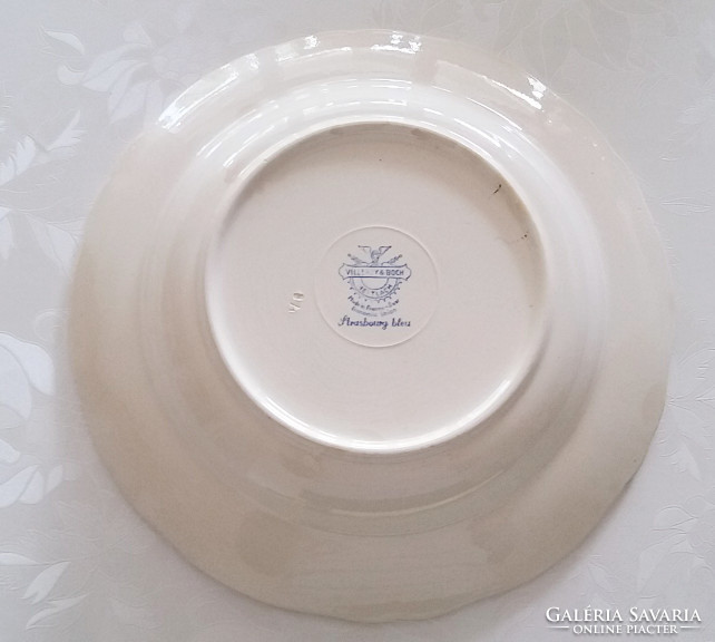 Villeroy & Boch régi fajansz kék rózsás virágos vintage tányér 23.5 cm