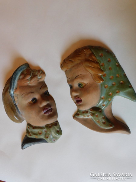 Dr rank art deco wall ceramic heads (1920-39)