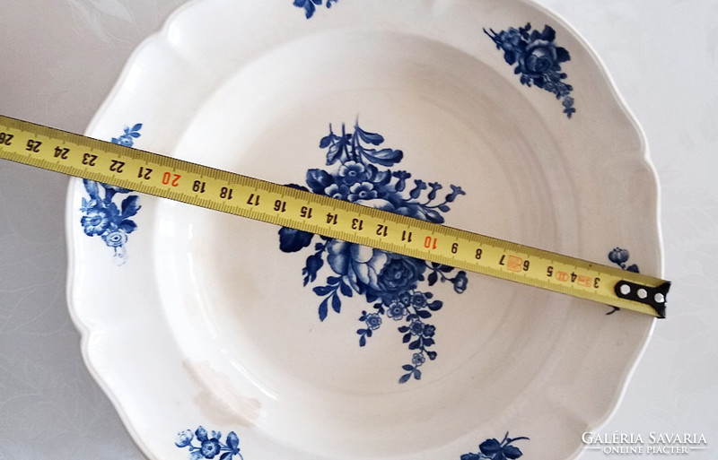 Villeroy & Boch régi fajansz kék rózsás virágos vintage tányér 23.5 cm