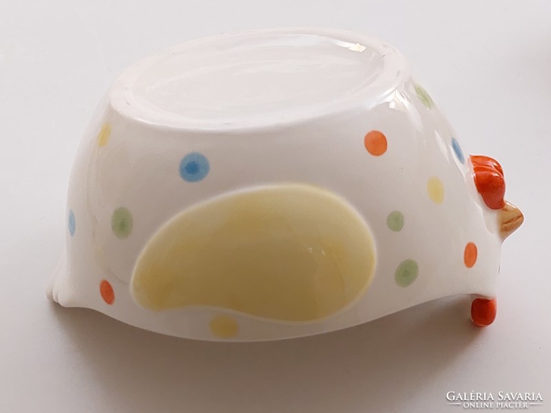 Easter polka dot chicken-shaped bowl, ceramic basket, egg holder