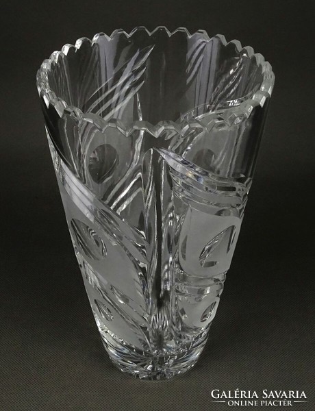 1M495 polished glass crystal vase 22 cm