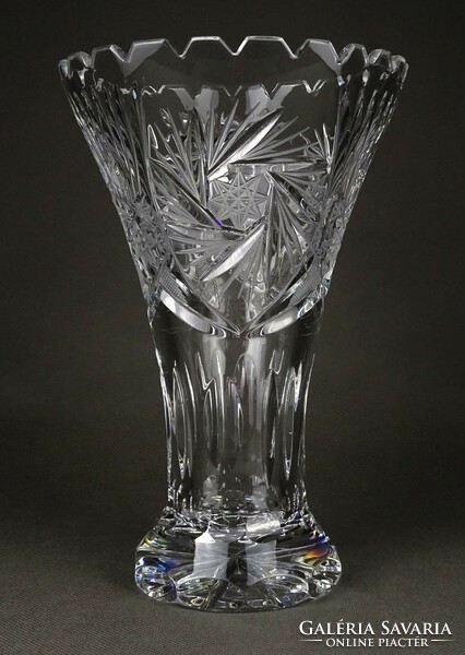 1M505 Hibátlan csiszolt kristály váza 21.5 cm
