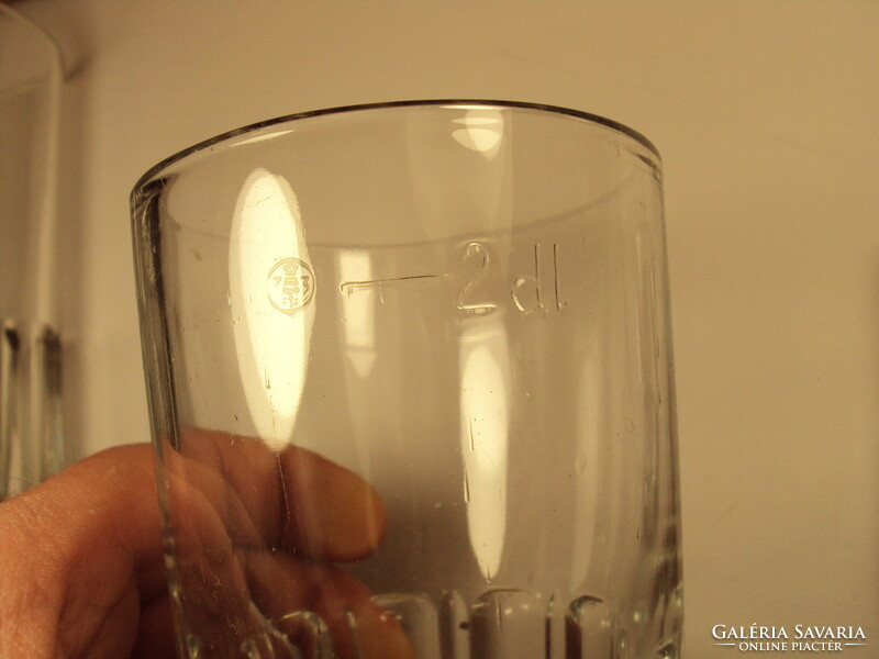 Régi retro üveg kocsmai röviditalos sörös sör pohár 3 db különböző hitelesített pecséttel 0,5, 2, 3