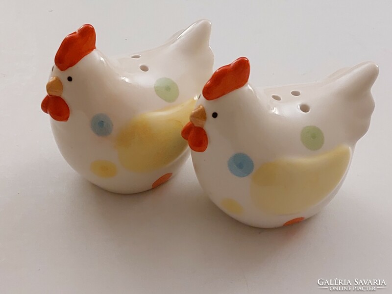 Easter salt shaker pepper shaker polka dot chicken-shaped spice rack 2 pcs