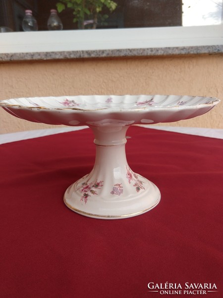 Antique pink, footed cookie tray, smaller cake stand.,21.5X 11.5 cm,,