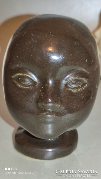 Vintage three piece ceramic doll head together
