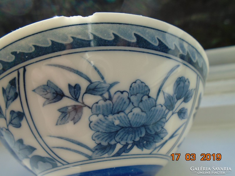 Arita japán Kék Fehér virág mintás rizses tál