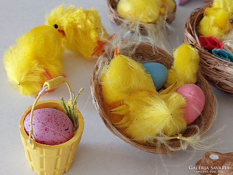 Húsvéti mini dekorációk nyuszi tojás csibe