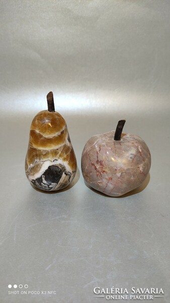 Mineral or marble or stone fruit pear apple Italian table decoration