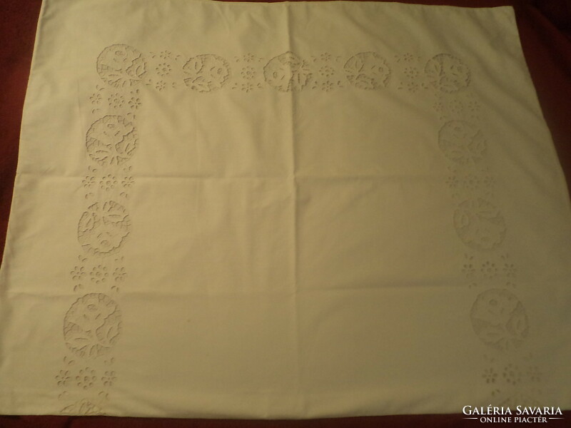 Old, madeira embroidered, monogrammed large pillowcase