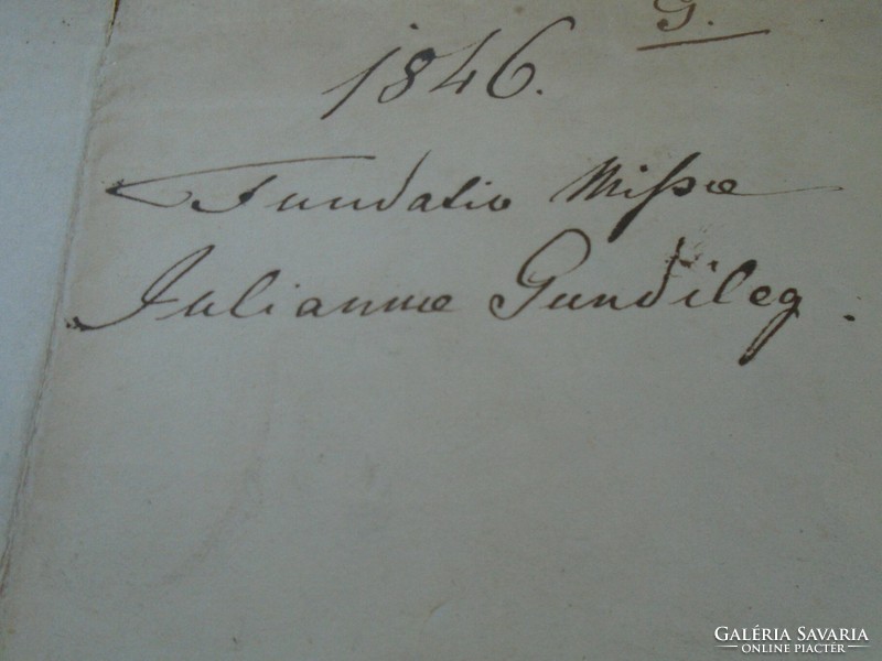 Za426.14 Old document - foundation fundatio gundileg 1846 - József Kunst - Ignácz Muchay
