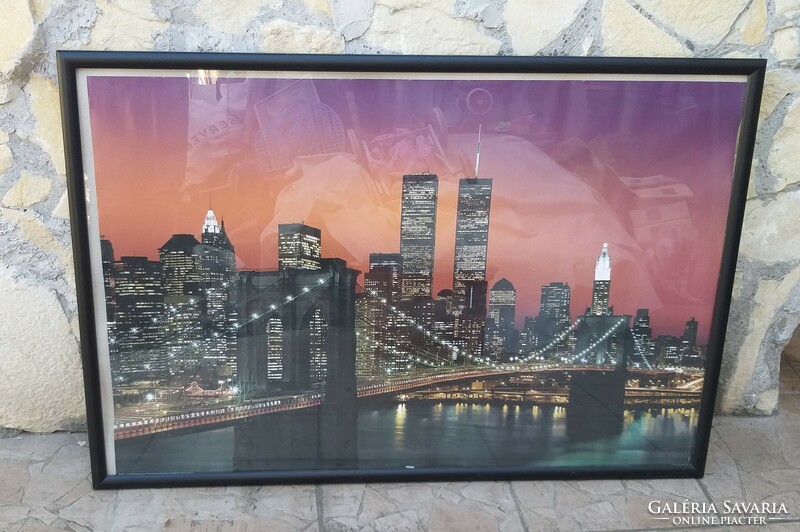 New York kép üvegezett fa keretben 97 cm x 66 cm