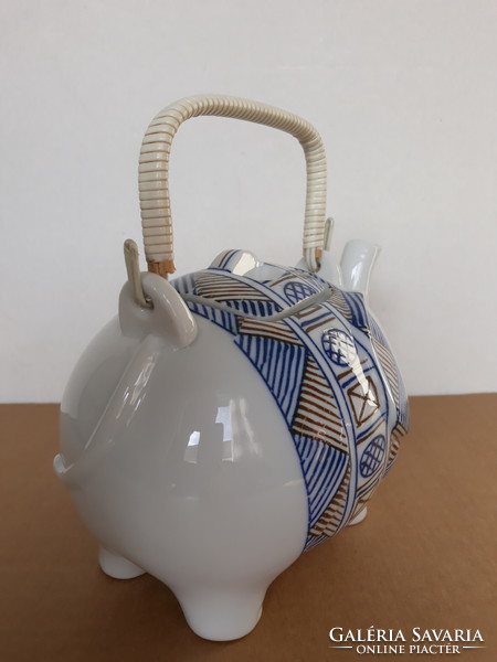 Elephant-shaped old Japanese porcelain teapot, tea spout