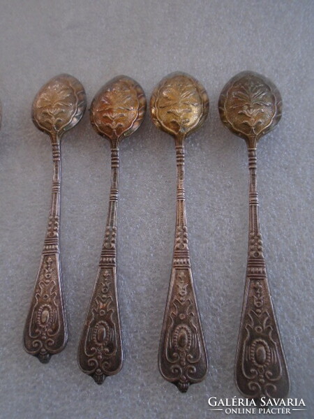 7 silver-plated double (thick silver-plated) mocha spoons