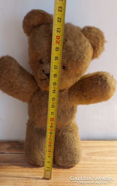 Régi, antik, nagyon kedves arcú , barna szemű Teddy  Bear Mackó , Maci ,23 cm magas,