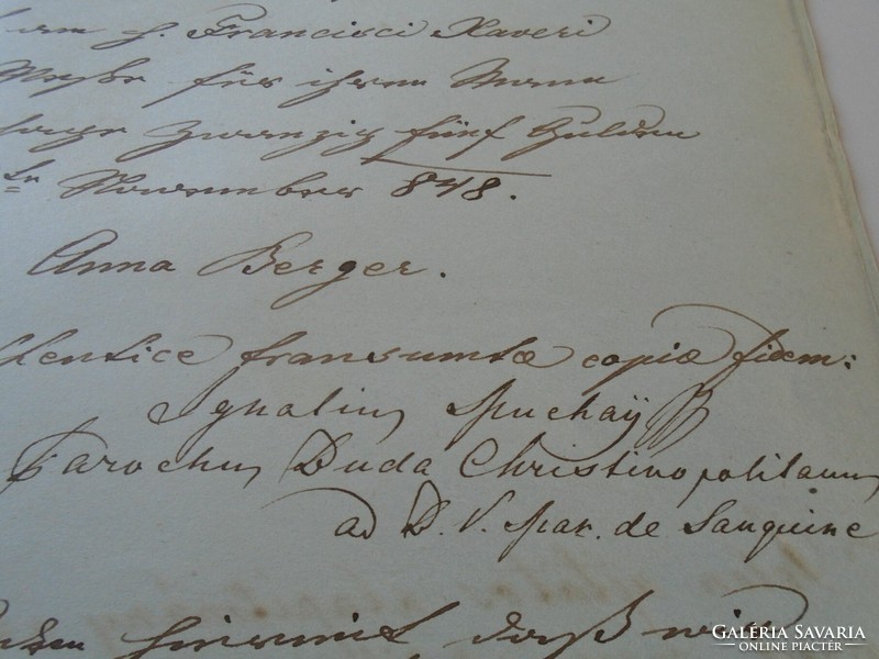 Za426.13 Old document - foundation fundatio anna berger 1848 - János Simor (secretary) - József Kunszt
