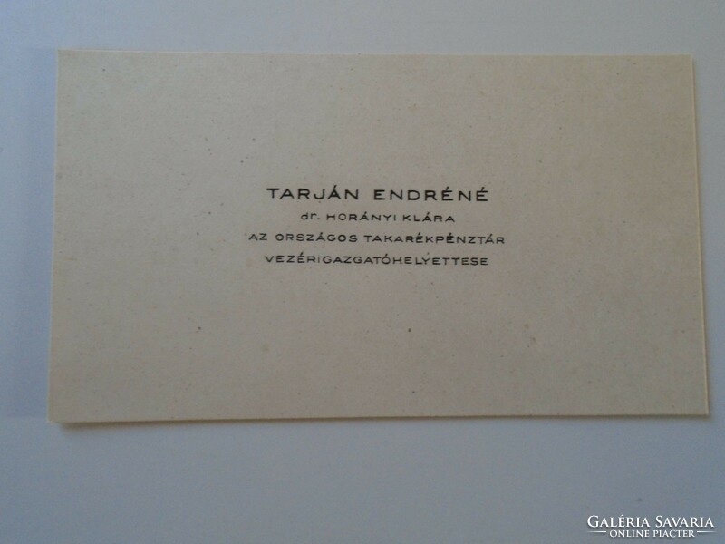 Za428.14 Old business card - Dr. Endré Tarján Horányi skámára is the deputy general manager of the otp