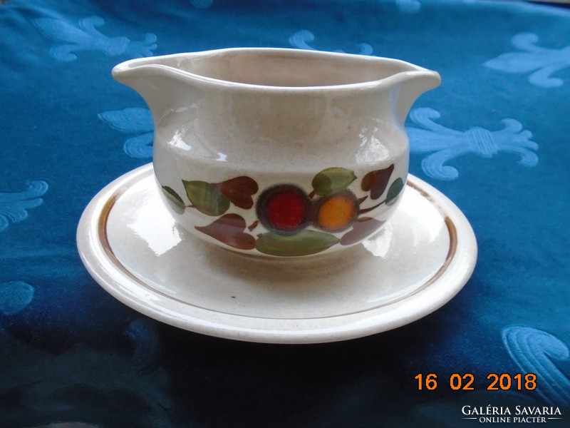 Antique boch floral sauce earthenware bowl with saucer
