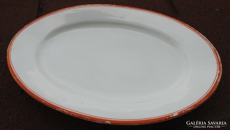 Antique oval roasting dish