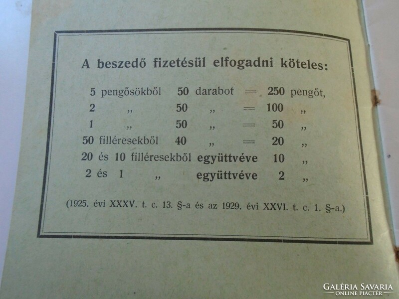 Za429.2 Collection regulations - issued by the Hungarian National Bank 1937 (pengő)