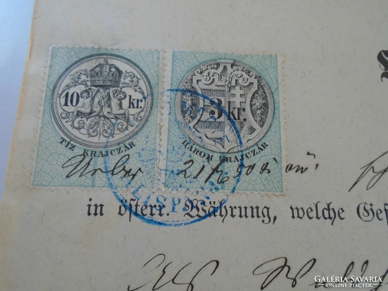 Za427.7 Old document - receipt - quittung - zeiden - black pile - 1879 - 21 frt 50 kr duty stamps