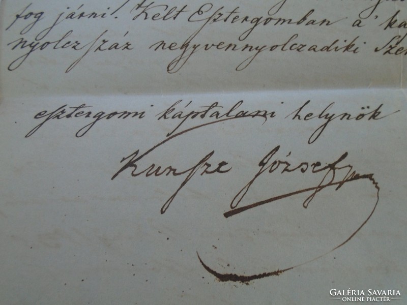 Za426.13 Old document - foundation fundatio anna berger 1848 - János Simor (secretary) - József Kunszt