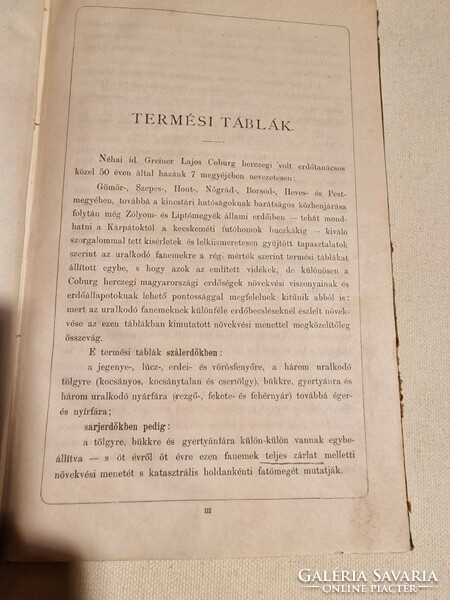 Harvest tables forestry book, rare! Printed after ludwig Greiner on a 1886 year. !