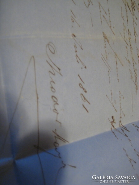 Antik levél , bélyeggel , boríték nélküli  1861 Trieszt , száraz bélyegzővel  , hitelesen