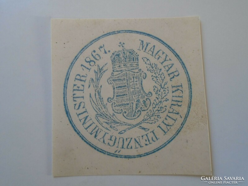 ZA428.22 Mintabélyegzés  - Magyar Kiályi Pénzügyminister 1867