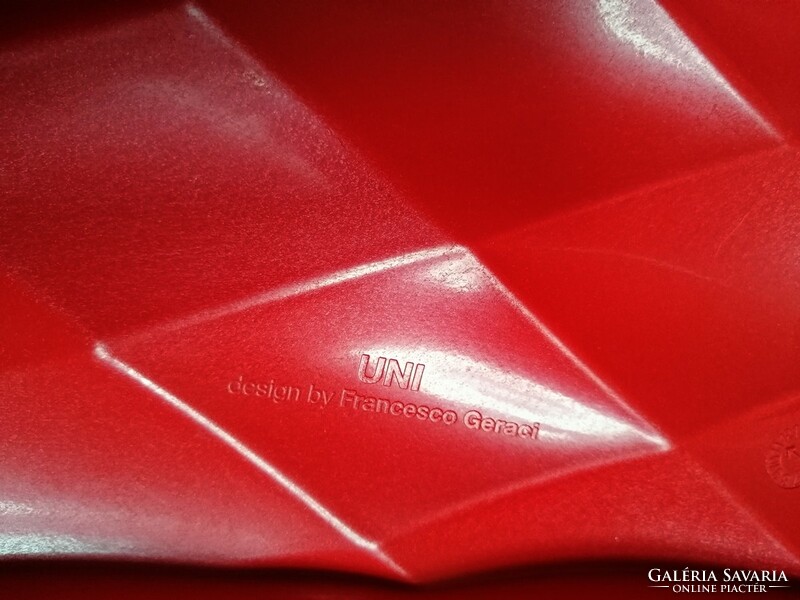 Francesco geraci 'uni' red designer bar stool, metalmobile italy 2002